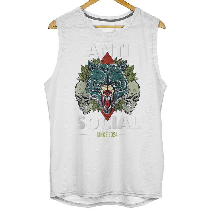 Antisocial Introvert I Like Being Alone Raglan Baseball Tee Unisex Tank Top