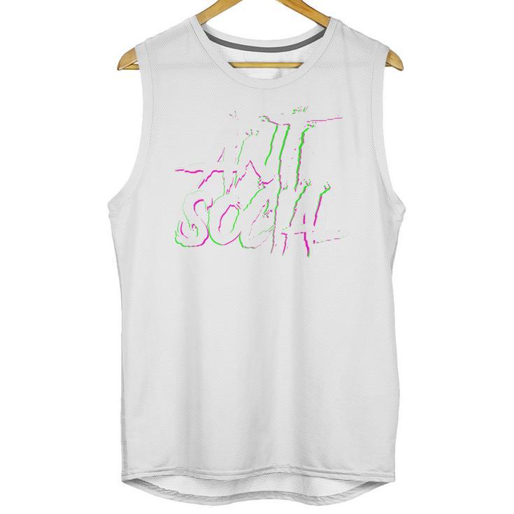 Antisocial Introvert I Hate People Antisocial Club EDM Premium Tri-Blend Unisex Tank Top