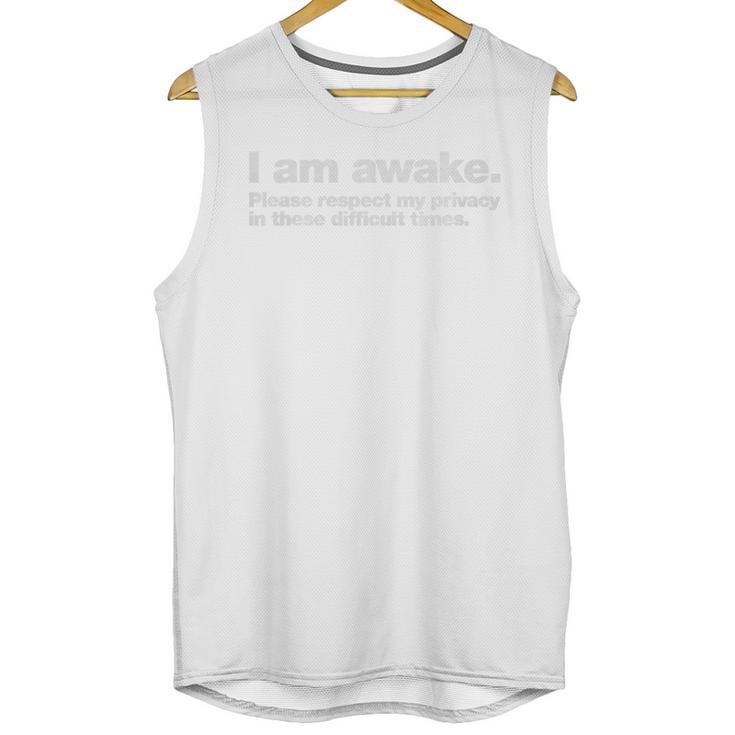 I Am Awake Please Respect My Privacy Introvert Design Premium Tri-Blend Unisex Tank Top
