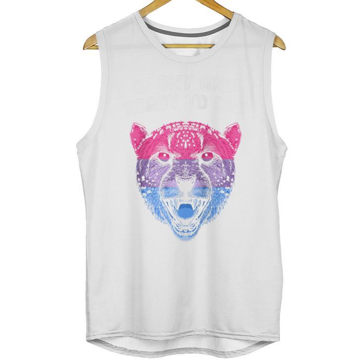 Bi Shy And Ready To Cry Bisexual Introvert Bi Pride Raglan Baseball Tee Unisex Tank Top