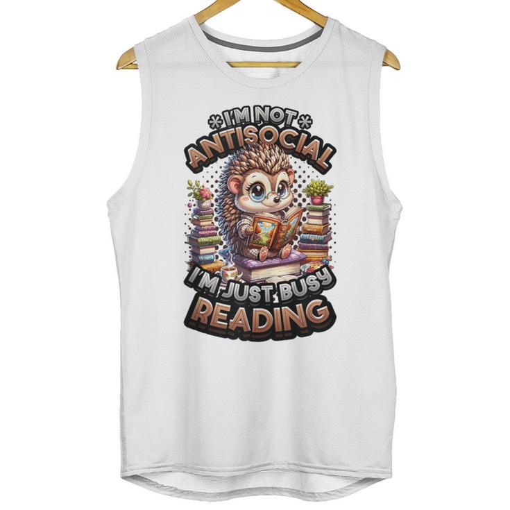 Book Lover Hedgehog Reading Books Introvert Bookworm Unisex Tank Top