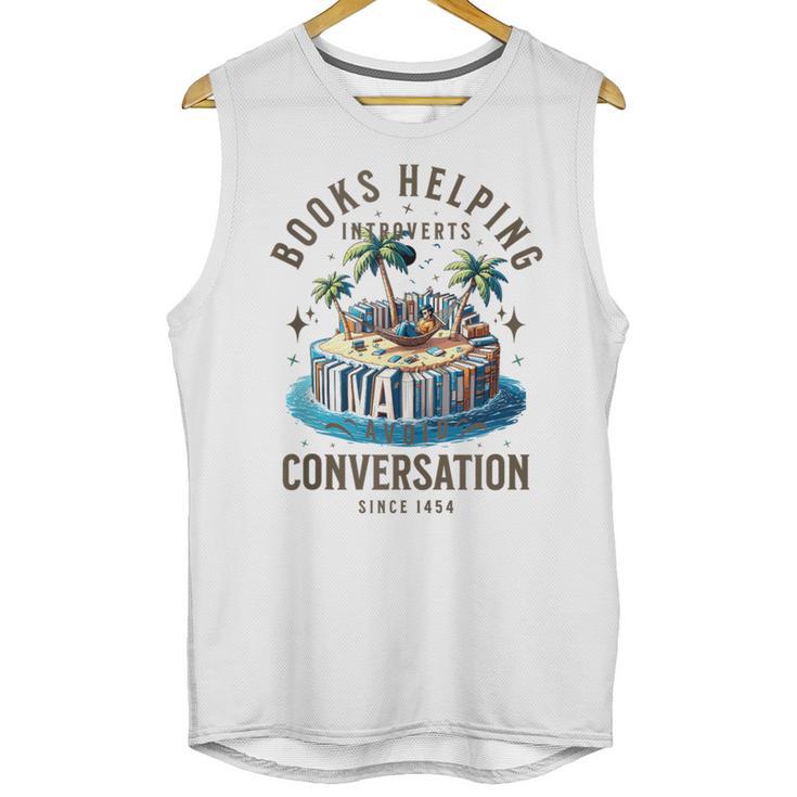 Books Helping Introvert Avoid Conversation Unisex Tank Top