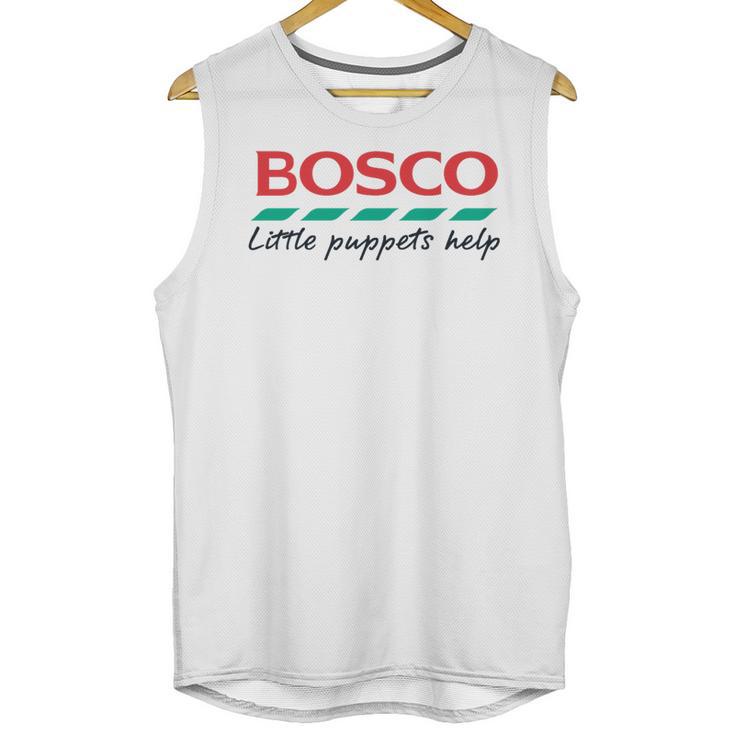 Bosco Little Puppets Help Irish Nostalgia Retro 80s Premium Tri-Blend Unisex Tank Top