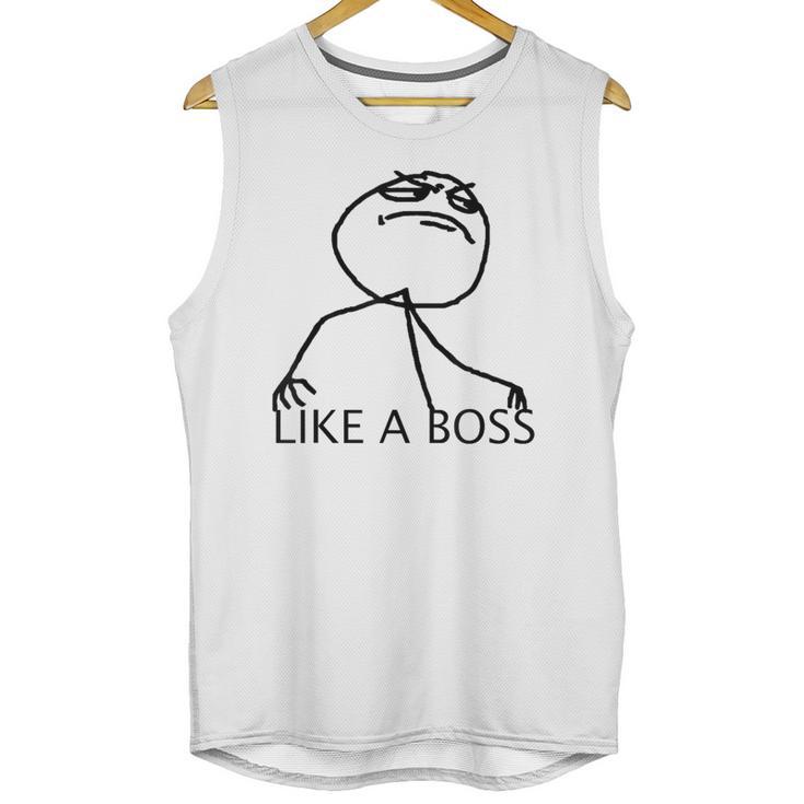 Like A Boss Rage Comic Meme Classic Internet Nostalgia Tee Unisex Tank Top
