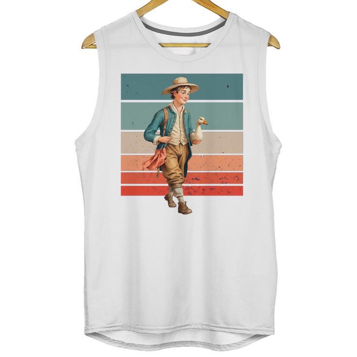 Boy Goose Vintage Rural Pastoral Charm Nostalgia Simple Life Unisex Tank Top
