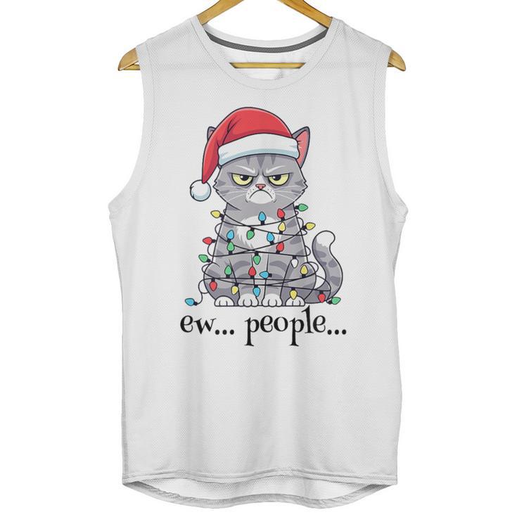 Cat Ew People Adult Humor Introvert Anti-Social Unisex Tank Top
