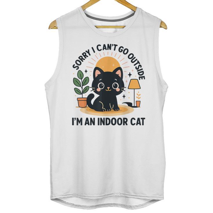 Cat Shirt Introvert Sorry I Can’t Go I’m An Indoor Cat Unisex Tank Top