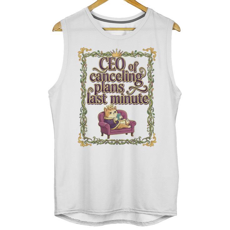CEO Of Canceling Plans Flake Introvert Friend Premium Tri-Blend Unisex Tank Top