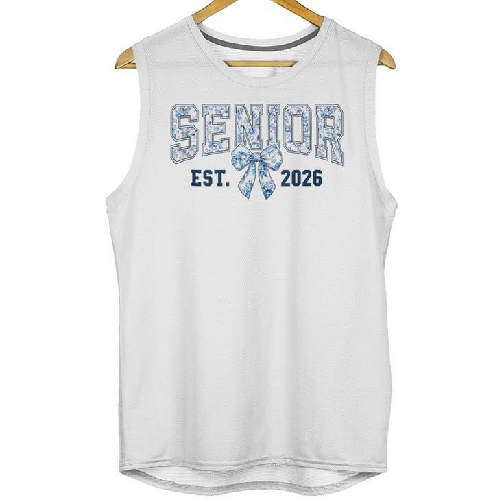 Class Of 2026 Senior 26 Coquette Bow Toile Preppy Graduation Unisex Tank Top