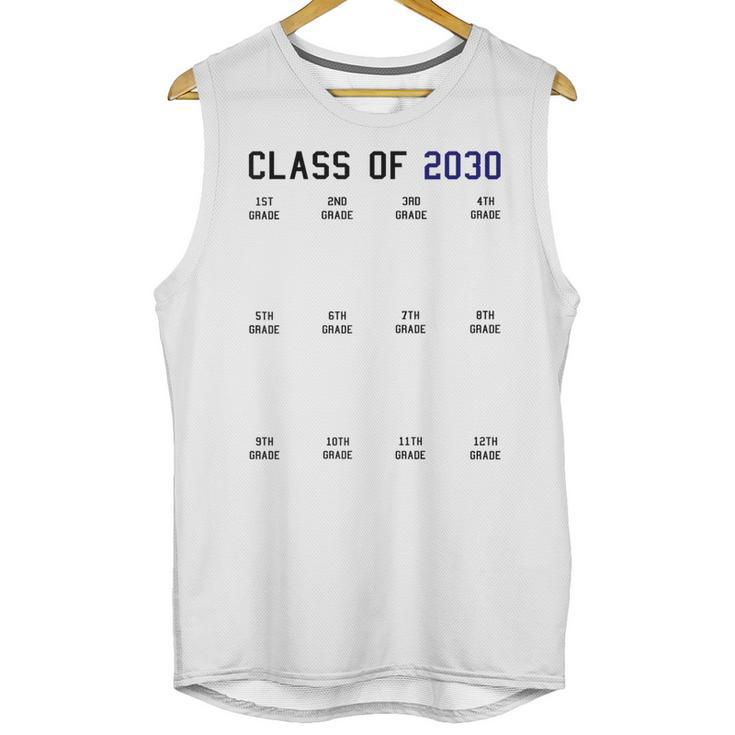 Class Of 2030 Graduation T-Shirt With Space For Handprints Unisex Tank Top