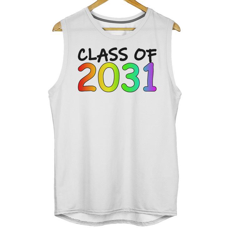 Class Of 2031 Pre-K -12th Grade Hand Prints Space Graduation Unisex Tank Top