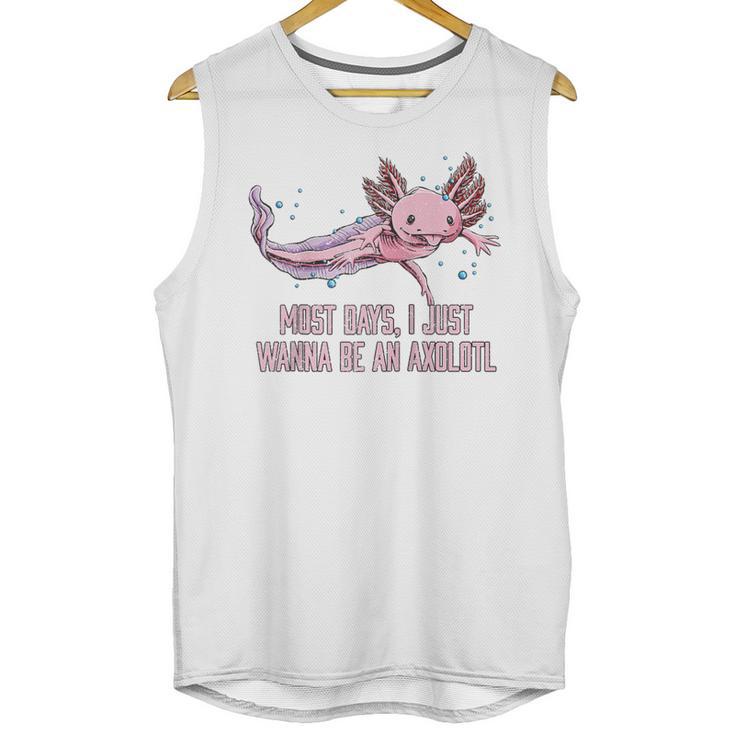 Most Days I Just Wanna Be An Axolotl Salamander Introvert Raglan Baseball Tee Unisex Tank Top