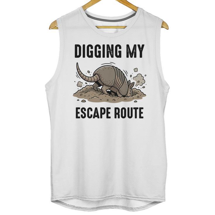 Digging My Escape Route Armadillo Introvert Humor Unisex Tank Top Digging My Escape Route Armadillo Introvert Humor Unisex Tank Top