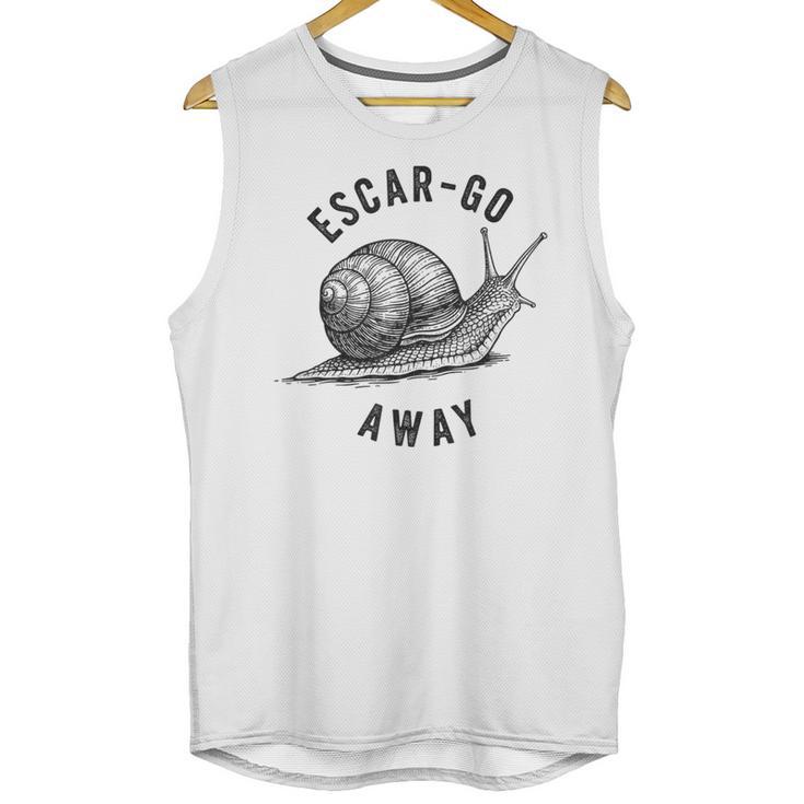 Escar Go Away Snail Vintage French Pun Introvert Humor Unisex Tank Top