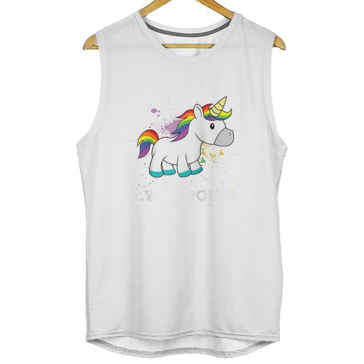 Ew People Unicorn Lover Introvert Rainbow Unicorn Raglan Baseball Tee Unisex Tank Top