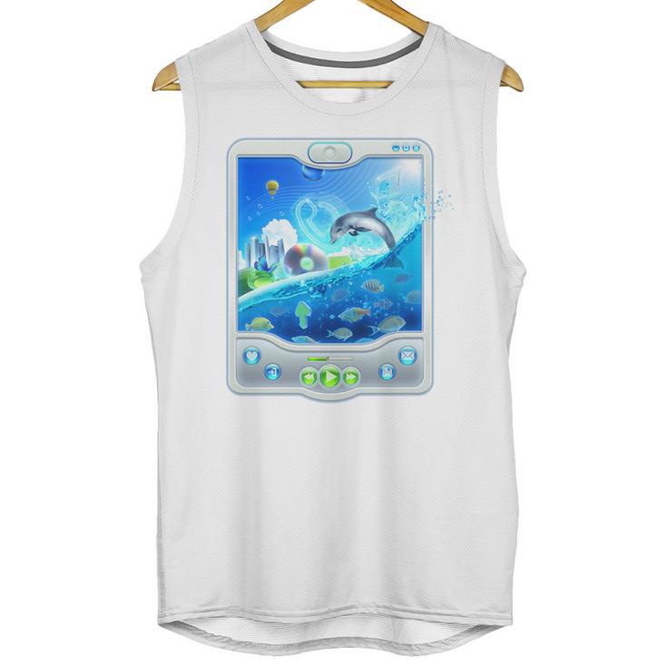 Frutiger Aero Skeuomorphism User Interface Nostalgia Premium Tri-Blend Unisex Tank Top