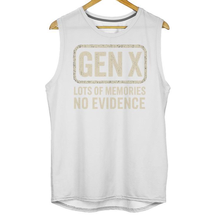 Gen X Lots Of Memories No Evidence Retro Nostalgia Premium Tri-Blend Unisex Tank Top
