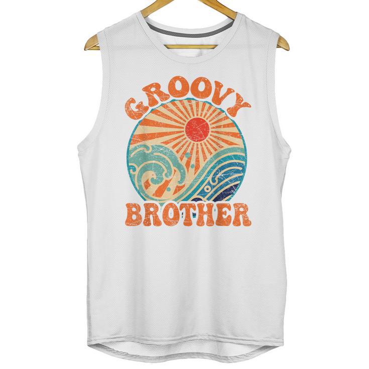 Groovy Brother 70s Aesthetic Nostalgia 1970's Retro Brother Unisex Tank Top