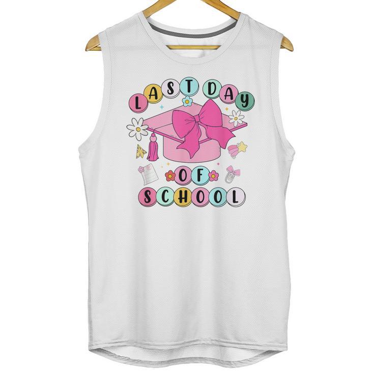 Happy Last Day Of School Coquette Bow Graduation Girls Kids Unisex Tank Top