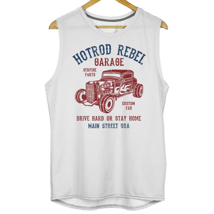 Hotrod Rebel Automotive Nostalgia Old Car Distressed Premium Tri-Blend Unisex Tank Top