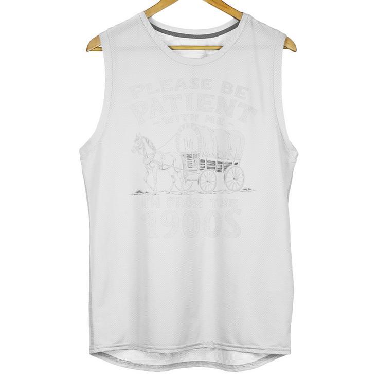 Humorous Wagon Plea Please Be Patient I'm From The 1900s Premium Unisex Tank Top