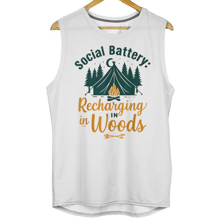 Introvert Camping Social Battery Recharging In The Woods Unisex Tank Top