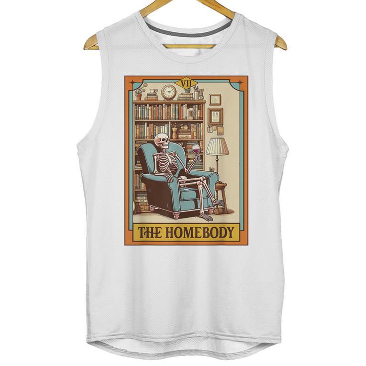 Introvert Homebody Awkward Skeleton The Homebody Tarot Card Unisex Tank Top