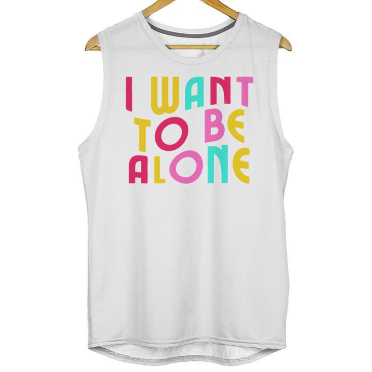 Introvert I Want To Be Alone Retro Wavy Unisex Tank Top