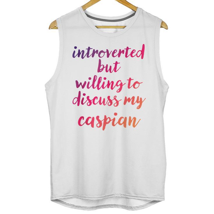 Introverted Willing To Discuss Caspian Introvert Unisex Tank Top