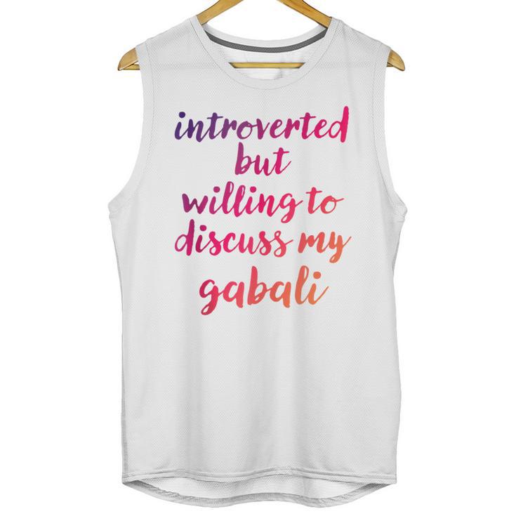 Introverted Willing To Discuss Gabali Introvert Unisex Tank Top