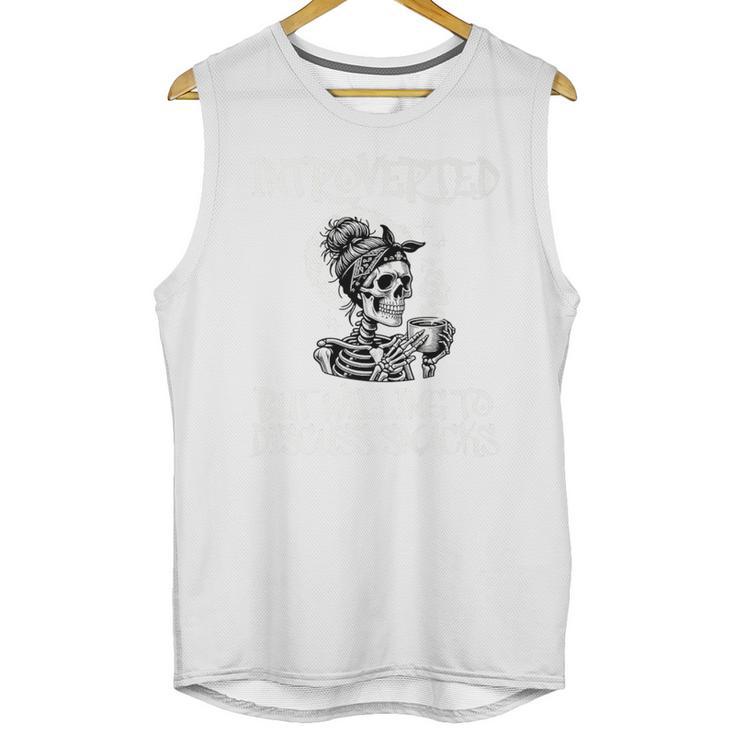 Introverted But Willing To Discuss Snacks Coffee Premium Unisex Tank Top