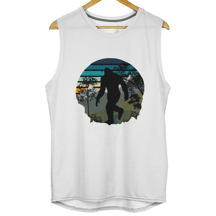Just Me And My Yeti Retro Sunset Mountain Hiking Introvert Unisex Tank Top