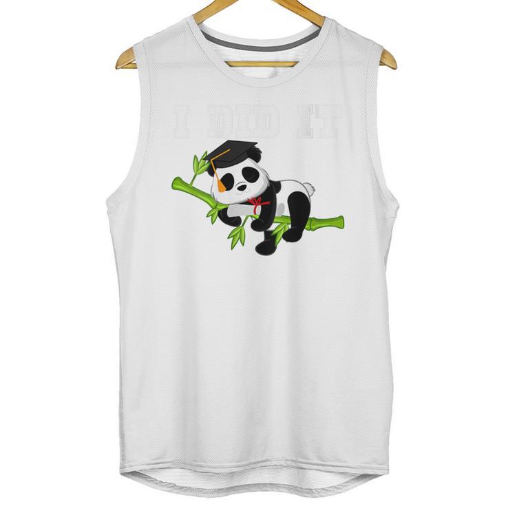 I Did It Kawaii Panda With Graduation Cap Diploma Unisex Tank Top