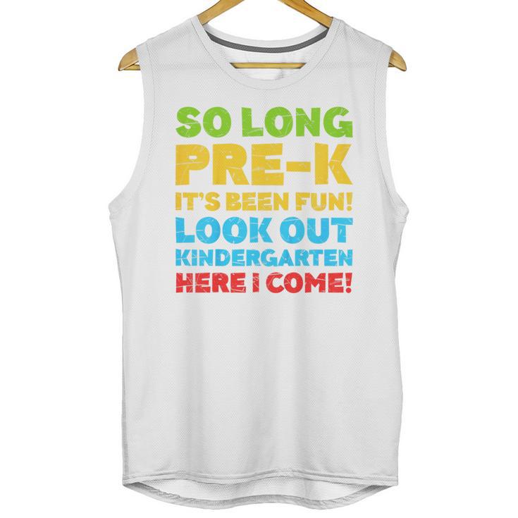 Kids So Long PRE-K It's Been Fun Shirt Boy Girl Graduation Unisex Tank Top