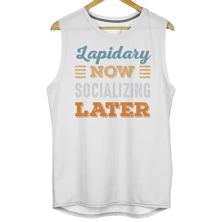 Lapidary Now Minimal Socializing Introvert Vintage Unisex Tank Top