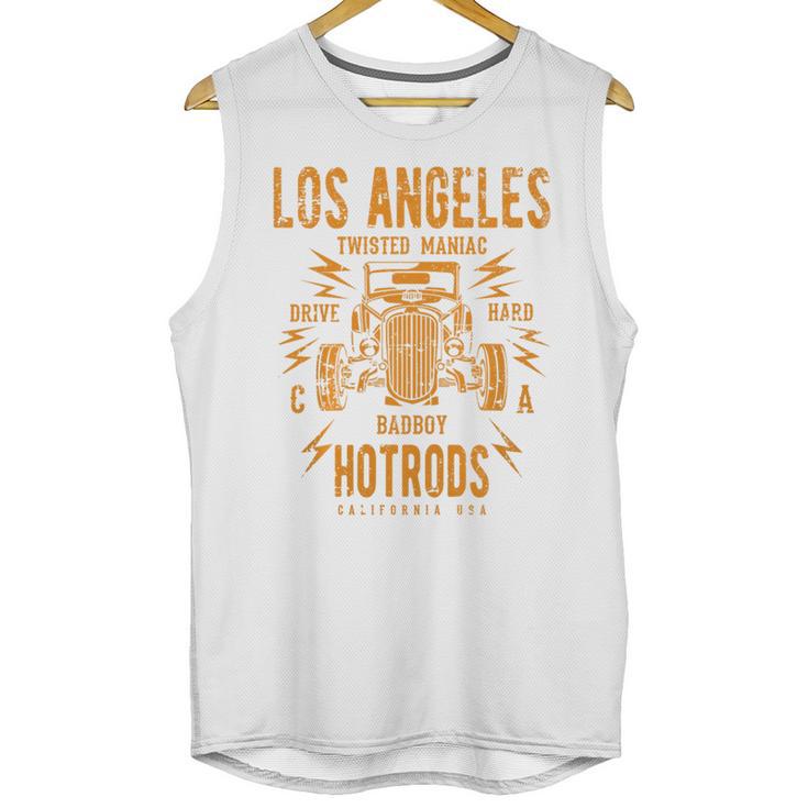 Los Angeles Hotrods Automotive Nostalgia Distressed Premium Tri-Blend Unisex Tank Top