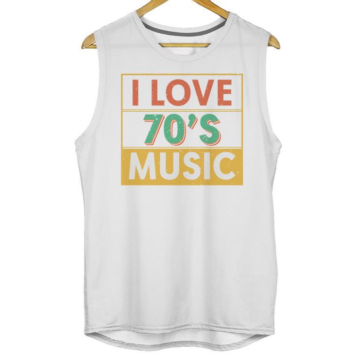 I Love 70's Music Retro Style Nostalgia Vibe 1970 70's Party Premium Tri-Blend Unisex Tank Top