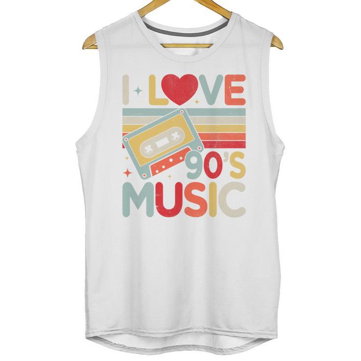 I Love 90's Music Retro Style Nostalgia Cassette 1990s Party Premium Tri-Blend Unisex Tank Top