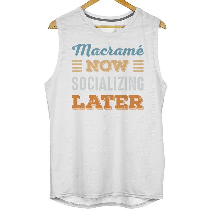 Macramé Now Minimal Socializing Introvert Vintage Unisex Tank Top