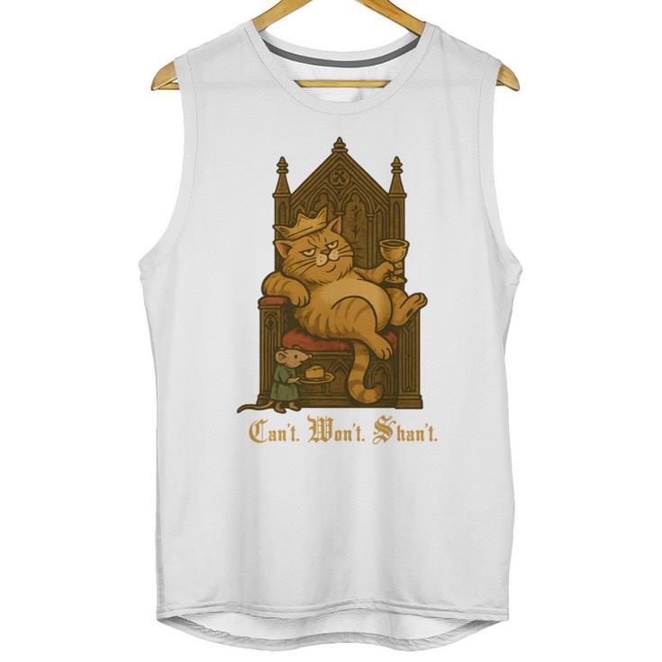 Medieval Cat Sarcastic Queen Lazy King Introvert Kitty Unisex Tank Top