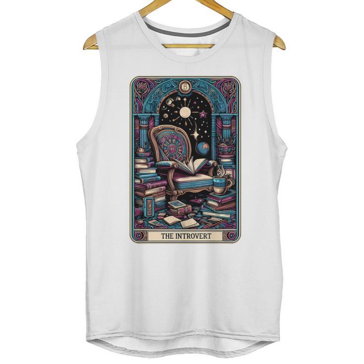 Mystical Library Book Reader The Introvert Tarot Card Unisex Tank Top