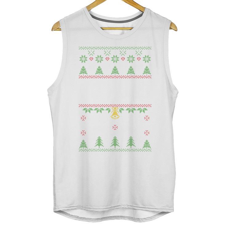 No Hugs Introvert Ugly Christmas Sweater Style Unisex Tank Top