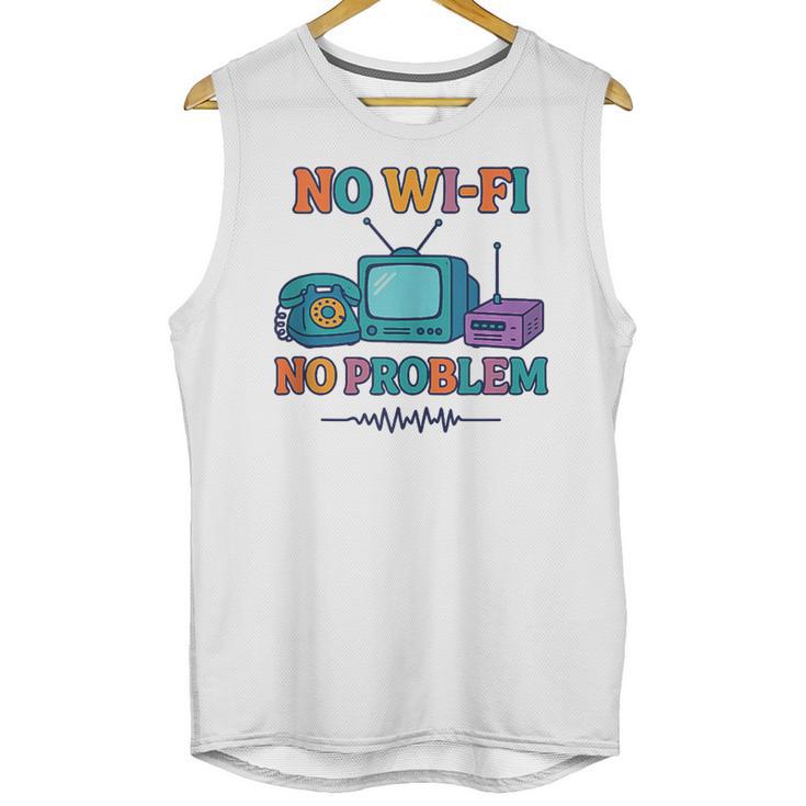 No Wi-Fi No Problem – Retro Dial Up Tech Nostalgia Unisex Tank Top