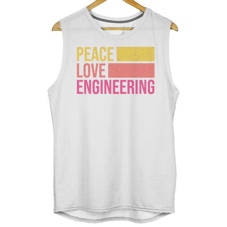 Peace Love Engineering Engineer School Graduation Retro Unisex Tank Top
