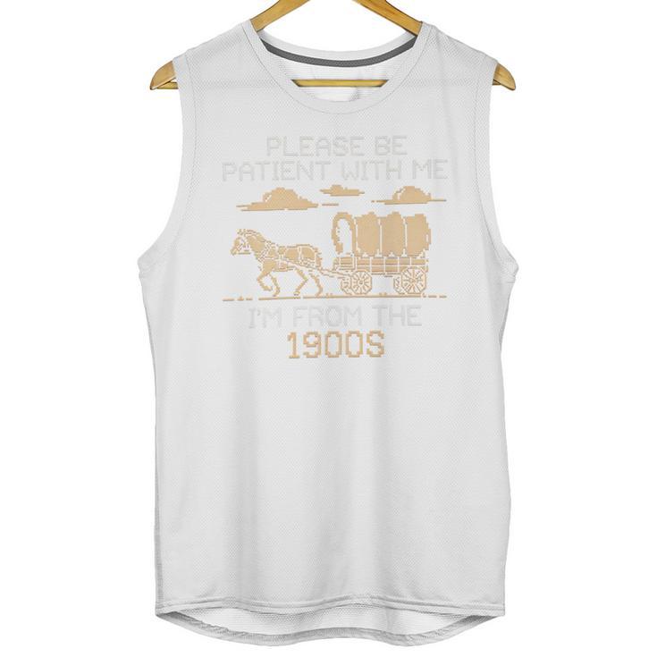 Please Be Patient I'm From The 1900s Retro Pixel Horse Wagon Premium Unisex Tank Top
