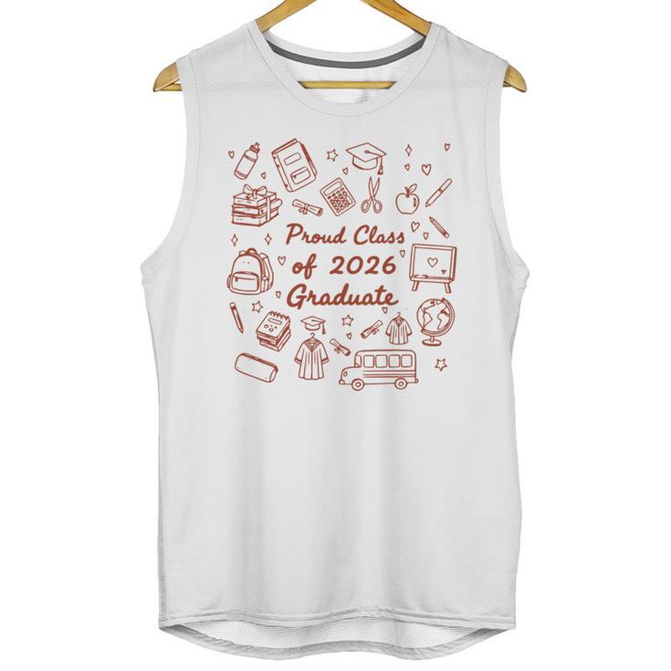 Proud Class Of 2026 Graduate Doodle Senior Graduation Premium Tri-Blend Unisex Tank Top