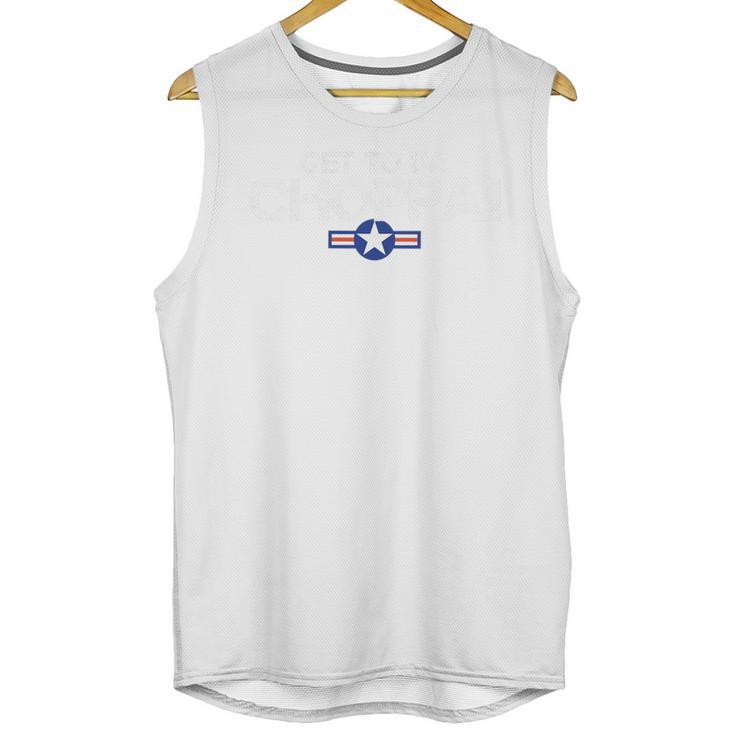 Retro Get To Da Choppa Shirt 80s Movie Nostalgia Tee Premium Tri-Blend Unisex Tank Top