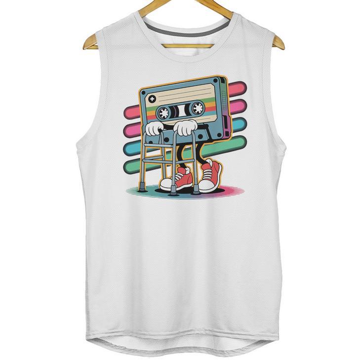 Retro Old Cassette Tape Cartoon With Walker Nostalgia Premium Tri-Blend Unisex Tank Top