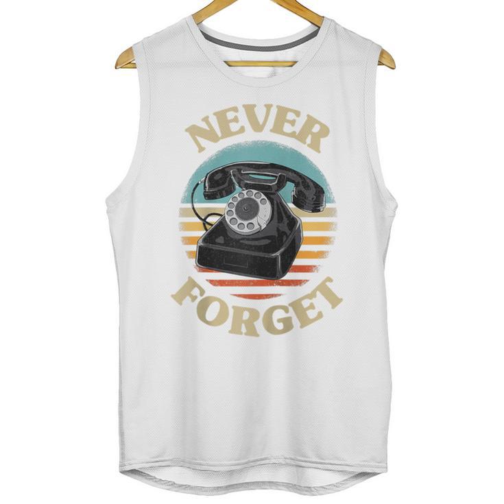 Retro Phone Never Forget Nostalgia Vintage Raglan Baseball Tee Unisex Tank Top