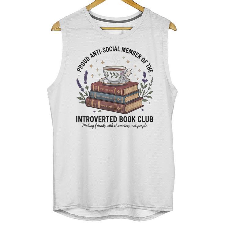 Retro Proud Introverted Book Club Anti Social Reader Unisex Tank Top